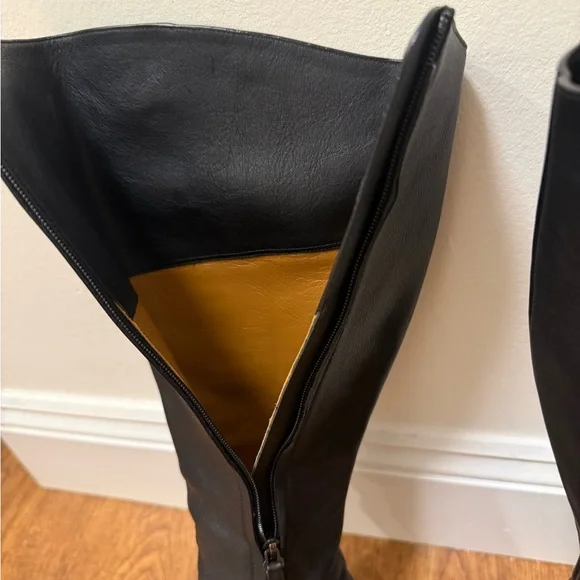 Chloe Black Boots with Gold Accents - Picture 5 of 8